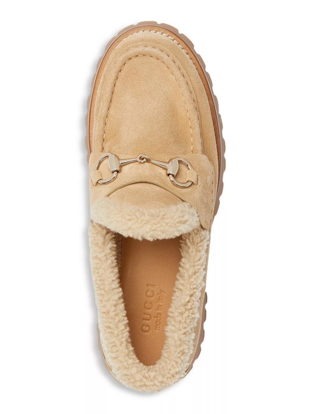 $1320 Gucci Women's Suede Horsebit Loafers Merino wool Size 37.5